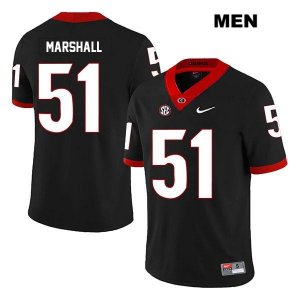 Men's Georgia Bulldogs NCAA #51 David Marshall Nike Stitched Black Legend Authentic College Football Jersey VRU0454FP